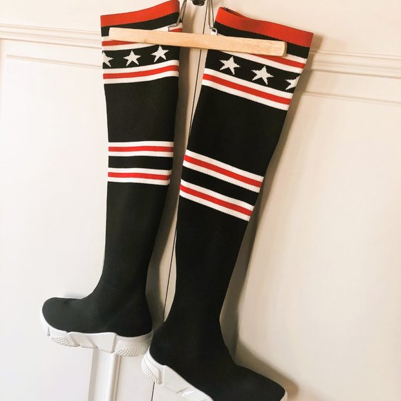 ATALINA Thigh-High Knit-Shaft Sock Sneaker Boots - Euro Size 36 (US-CA Size 6) - Picture 2 of 16